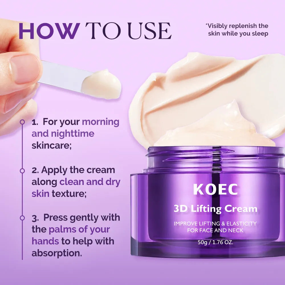 3D Lifting Cream before and after skin firming results